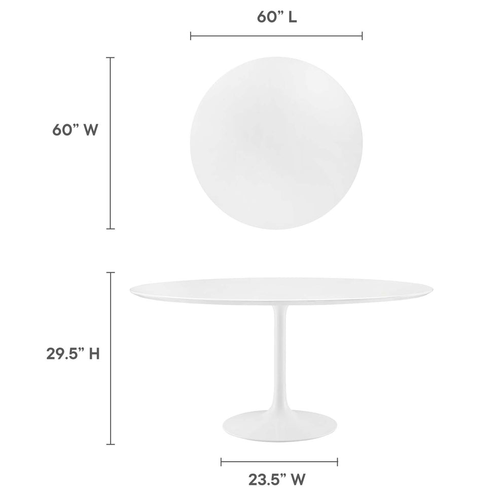 Modway Lippa 60" Round Wood Top Dining Table - White - EEI-1120 | Dining Tables | Modishstore - 11