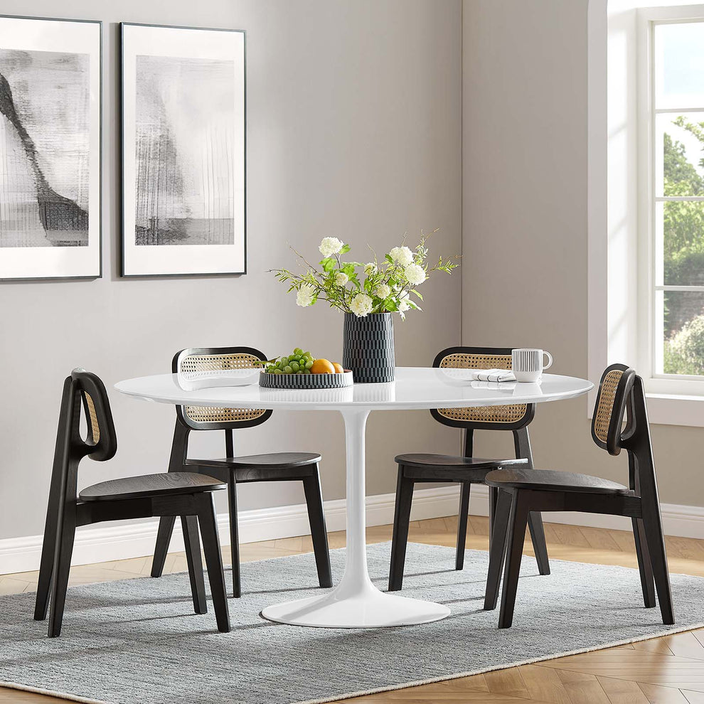 Modway Lippa 60" Round Wood Top Dining Table - White - EEI-1120 | Dining Tables | Modishstore - 6