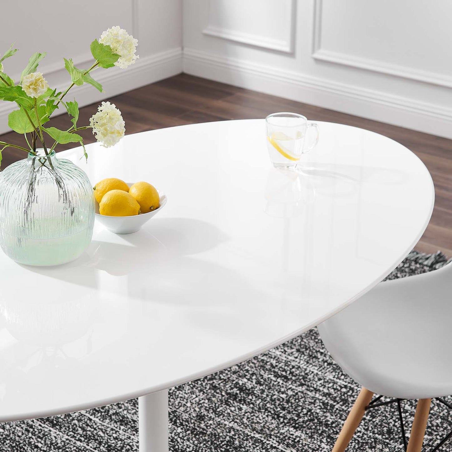 Modway Lippa 60" Oval Wood Top Dining Table - White - EEI-1121 | Dining Tables | Modishstore - 7