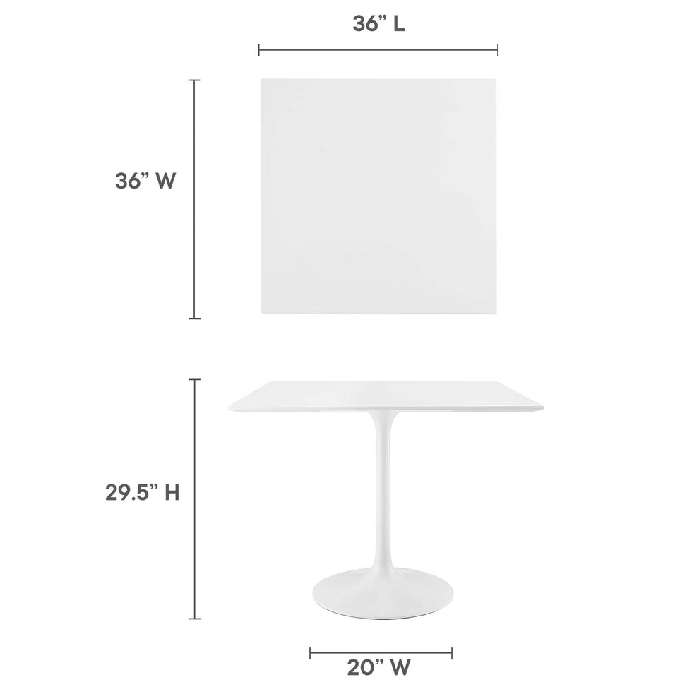 Modway Lippa 36" Square Wood Top Dining Table - EEI-1124 | Dining Tables | Modishstore - 11