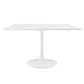 Modway Lippa 47" Square Wood Top Dining Table in White - EEI-1125