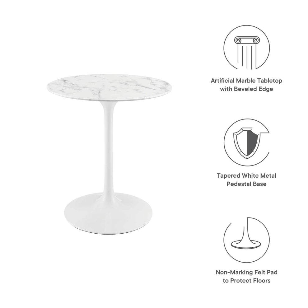 Modway Lippa 28" Round Artificial Marble Dining Table - EEI-1128 | Dining Tables | Modishstore - 10