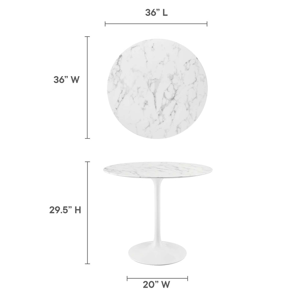 Modway Lippa 36" Round Artificial Marble Dining Table - EEI-1129 | Dining Tables | Modishstore - 11