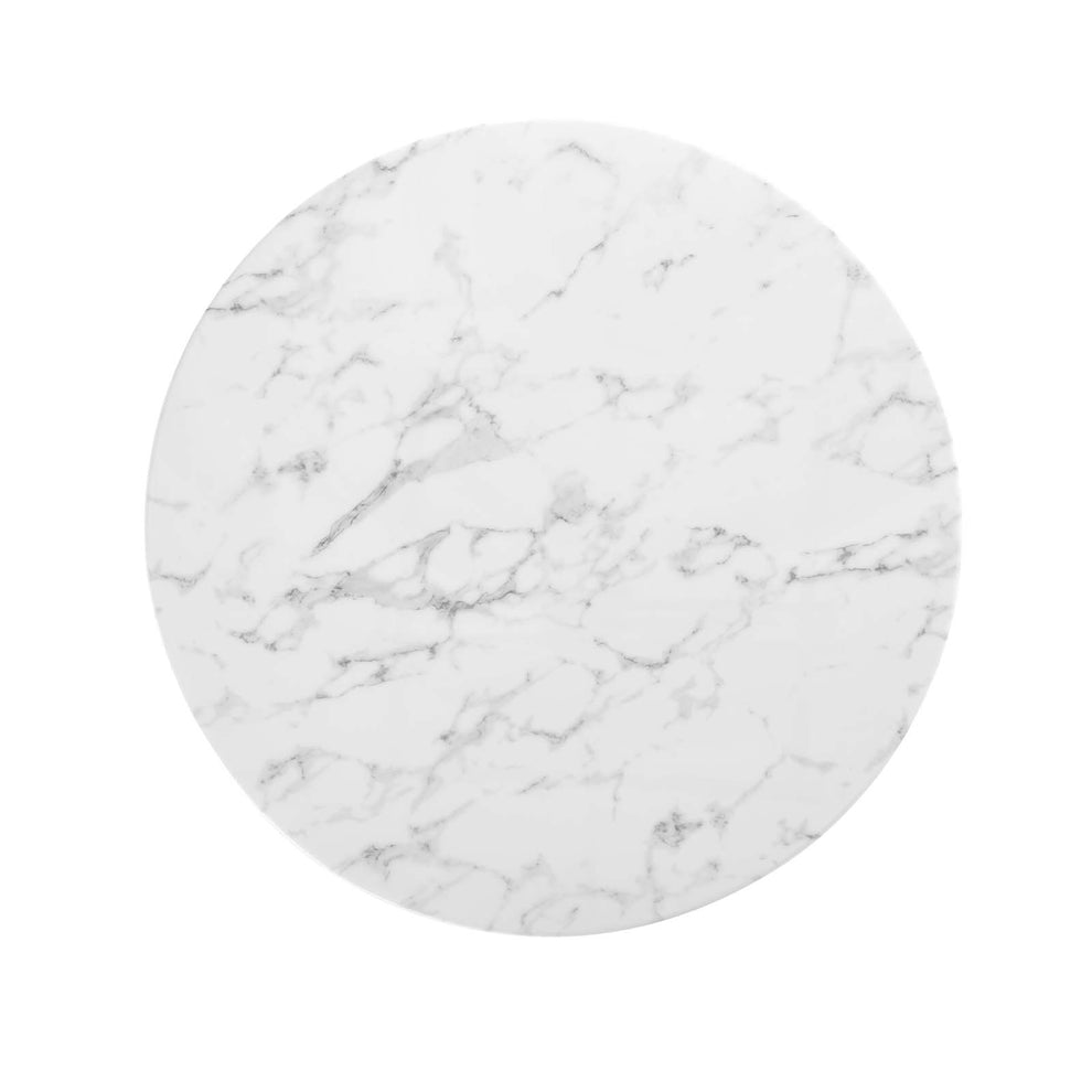 Modway Lippa 40" Round Artificial Marble Dining Table in White - EEI-1130 | Dining Tables | Modishstore - 8