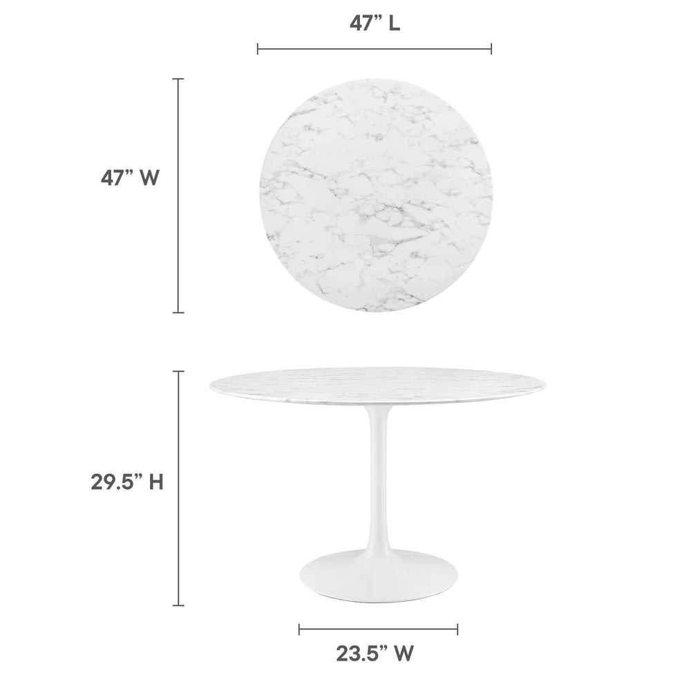Modway Lippa 47" Round Artificial Marble Dining Table - EEI-1131 | Dining Tables | Modishstore - 9