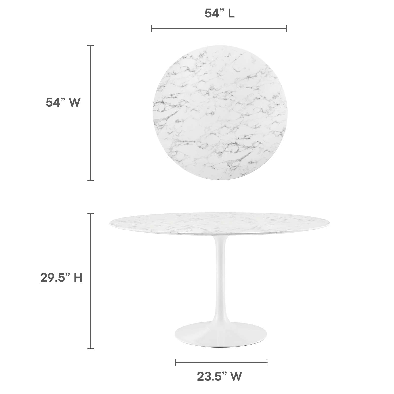 Modway Lippa 54" Round Artificial Marble Dining Table - EEI-1132 | Dining Tables | Modishstore - 11