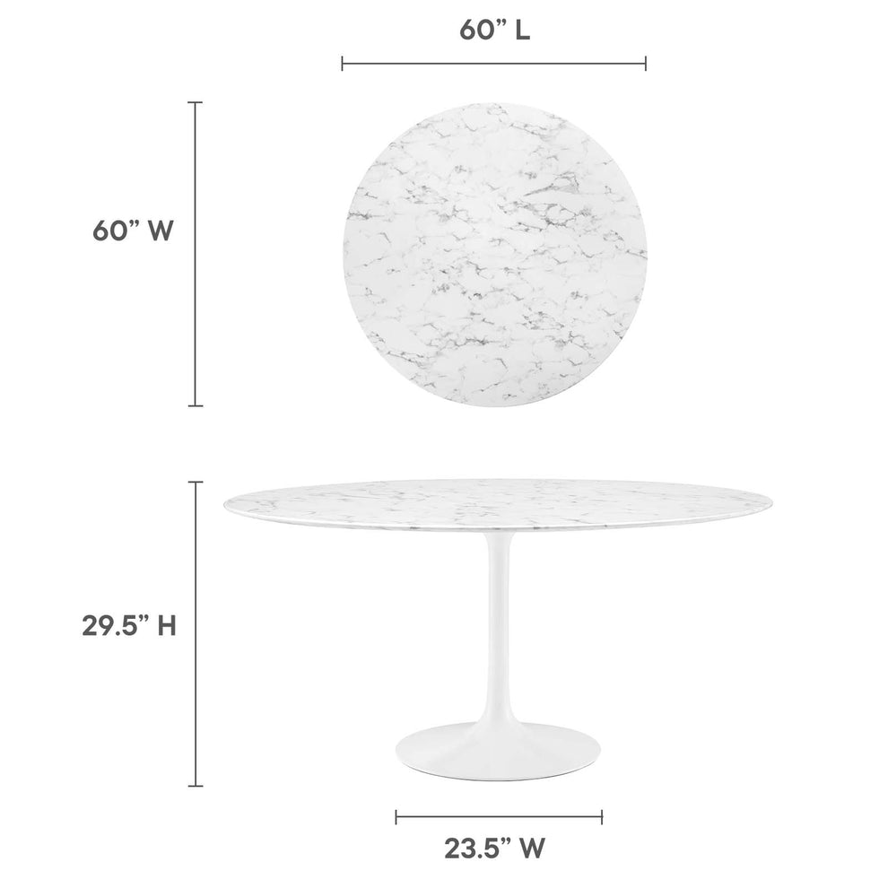 Modway Lippa 60" Round Artificial Marble Dining Table - EEI-1133 | Dining Tables | Modishstore - 11