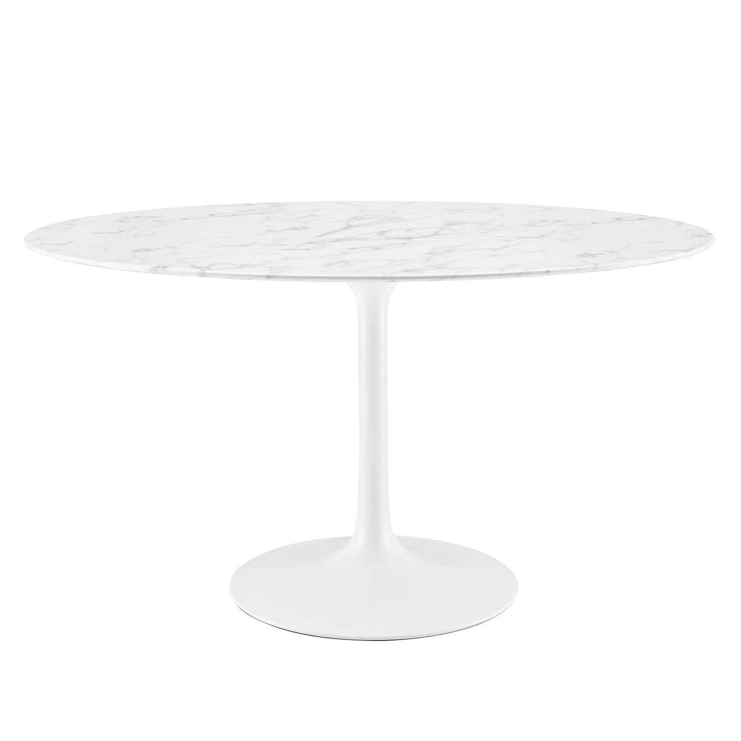 Modway Lippa 54" Oval Artificial Marble Dining Table - White - EEI-1134 | Dining Tables | Modishstore - 5