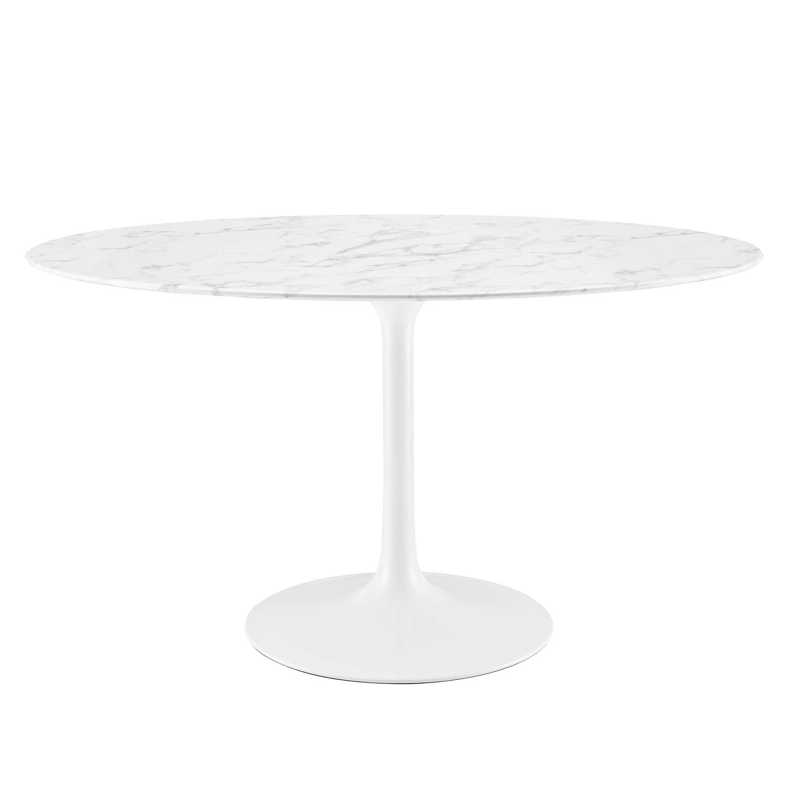 Modway Lippa 54" Oval Artificial Marble Dining Table - White - EEI-1134 | Dining Tables | Modishstore - 5