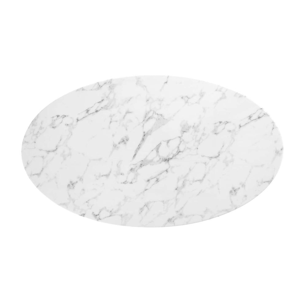 Modway Lippa 54" Oval Artificial Marble Dining Table - White - EEI-1134 | Dining Tables | Modishstore - 8