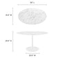 Modway Lippa 54" Oval Artificial Marble Dining Table - White - EEI-1134 | Dining Tables | Modishstore - 11