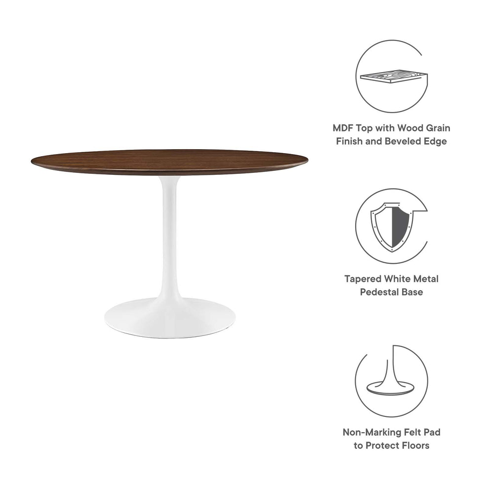 Modway Lippa 47" Round Walnut Top Dining Table in Walnut - EEI-1137 | Dining Tables | Modishstore - 10
