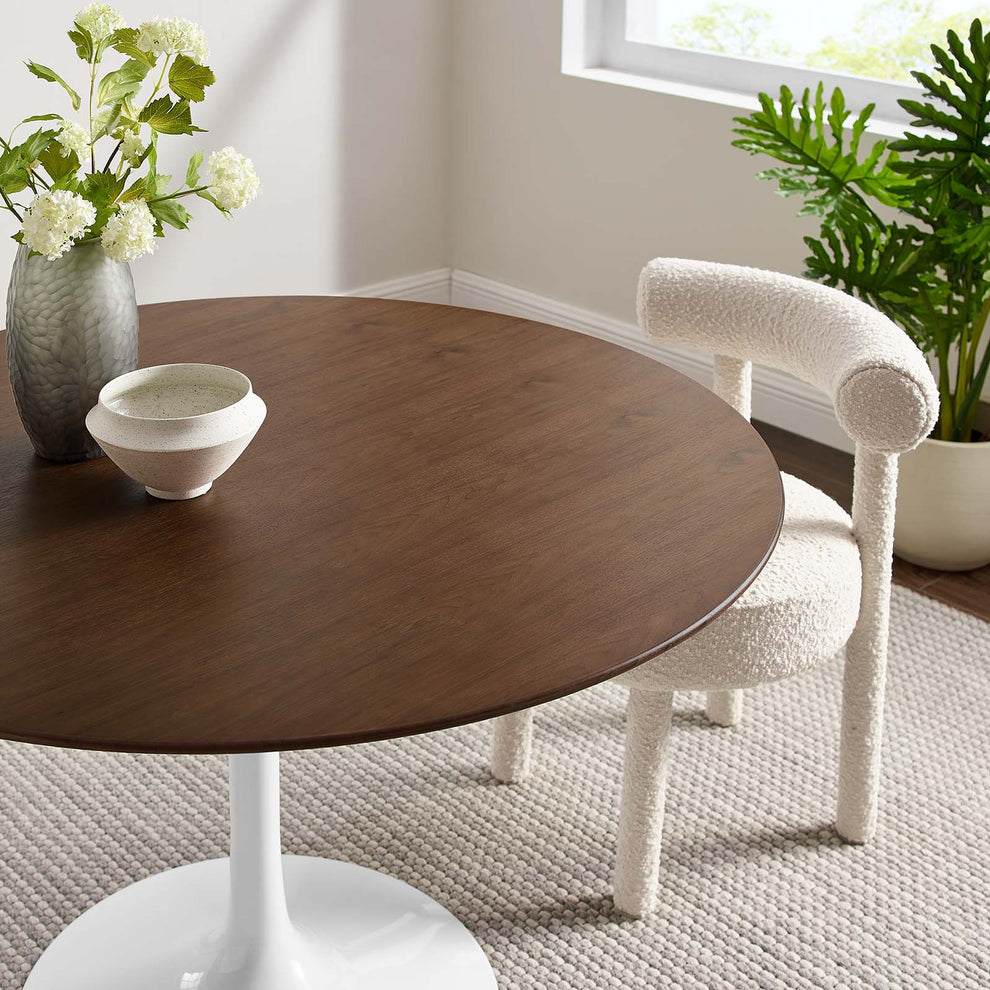 Modway Lippa 47" Round Walnut Top Dining Table in Walnut - EEI-1137 | Dining Tables | Modishstore - 6