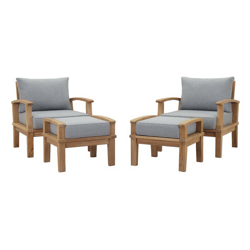 Marina 4 Piece Outdoor Patio Teak Set by Modway | Sofas | Modishstore - 2
