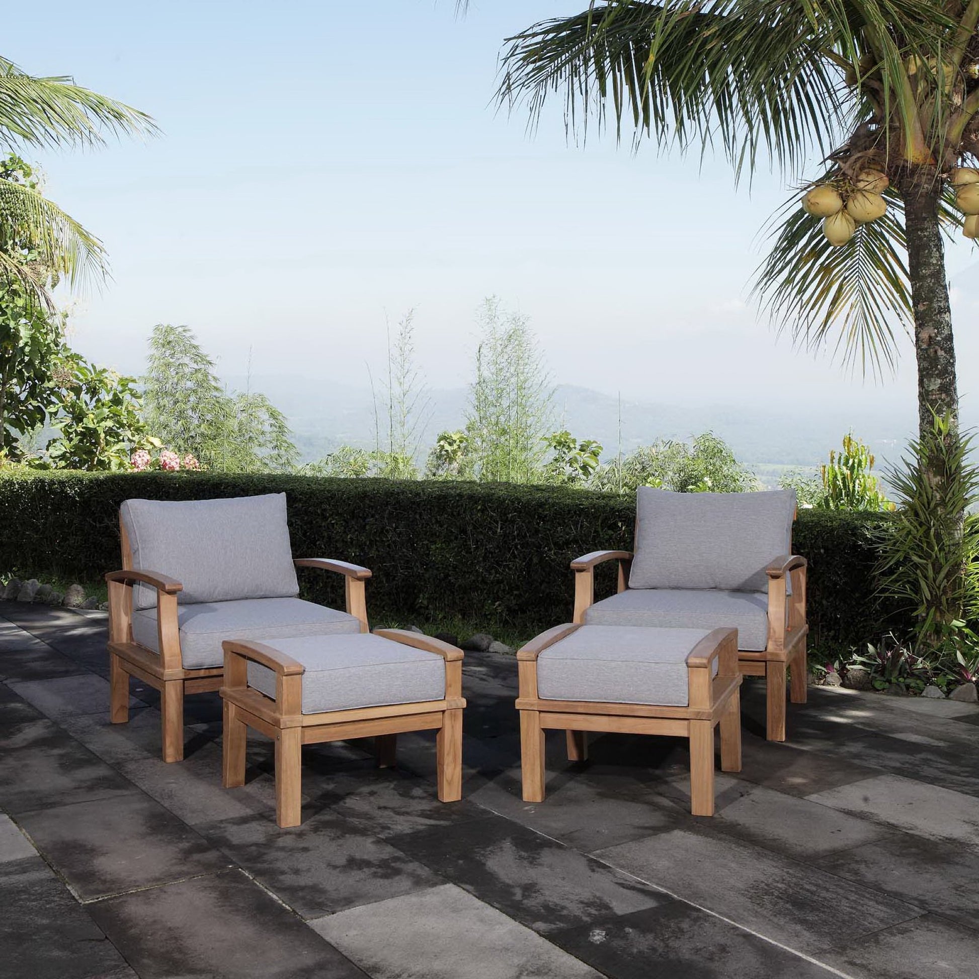 Marina 4 Piece Outdoor Patio Teak Set by Modway | Sofas | Modishstore - 1