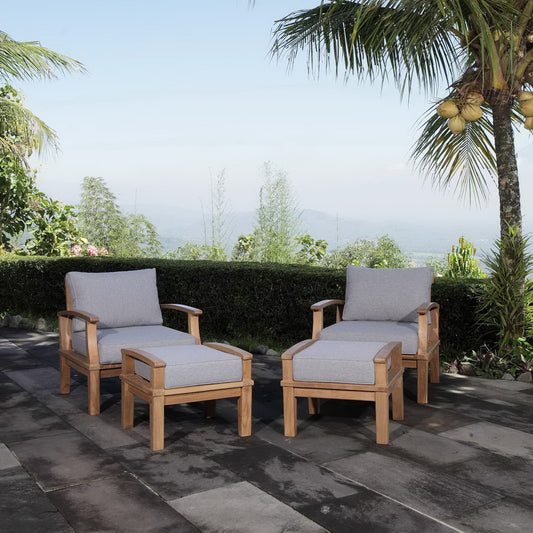 Marina 4 Piece Outdoor Patio Teak Set by Modway | Sofas | Modishstore - 1