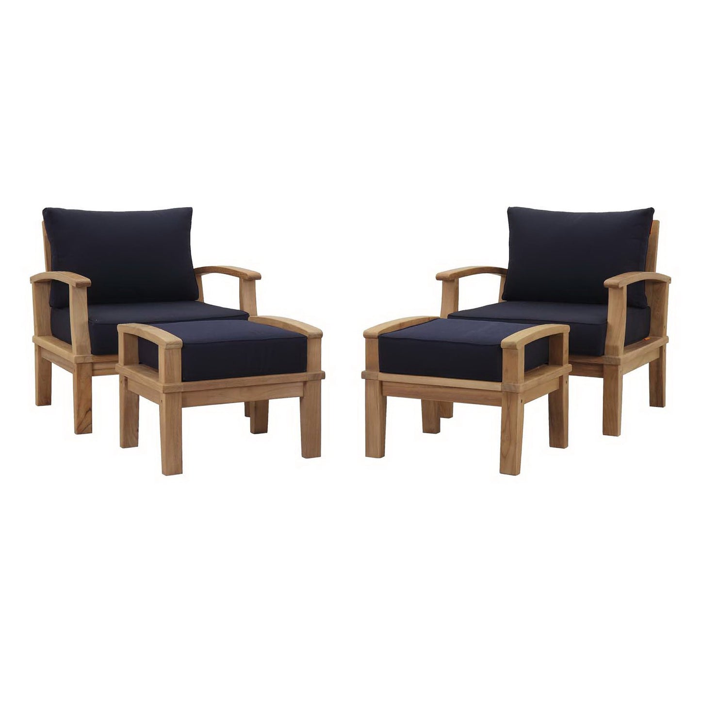Marina 4 Piece Outdoor Patio Teak Set by Modway | Sofas | Modishstore - 7
