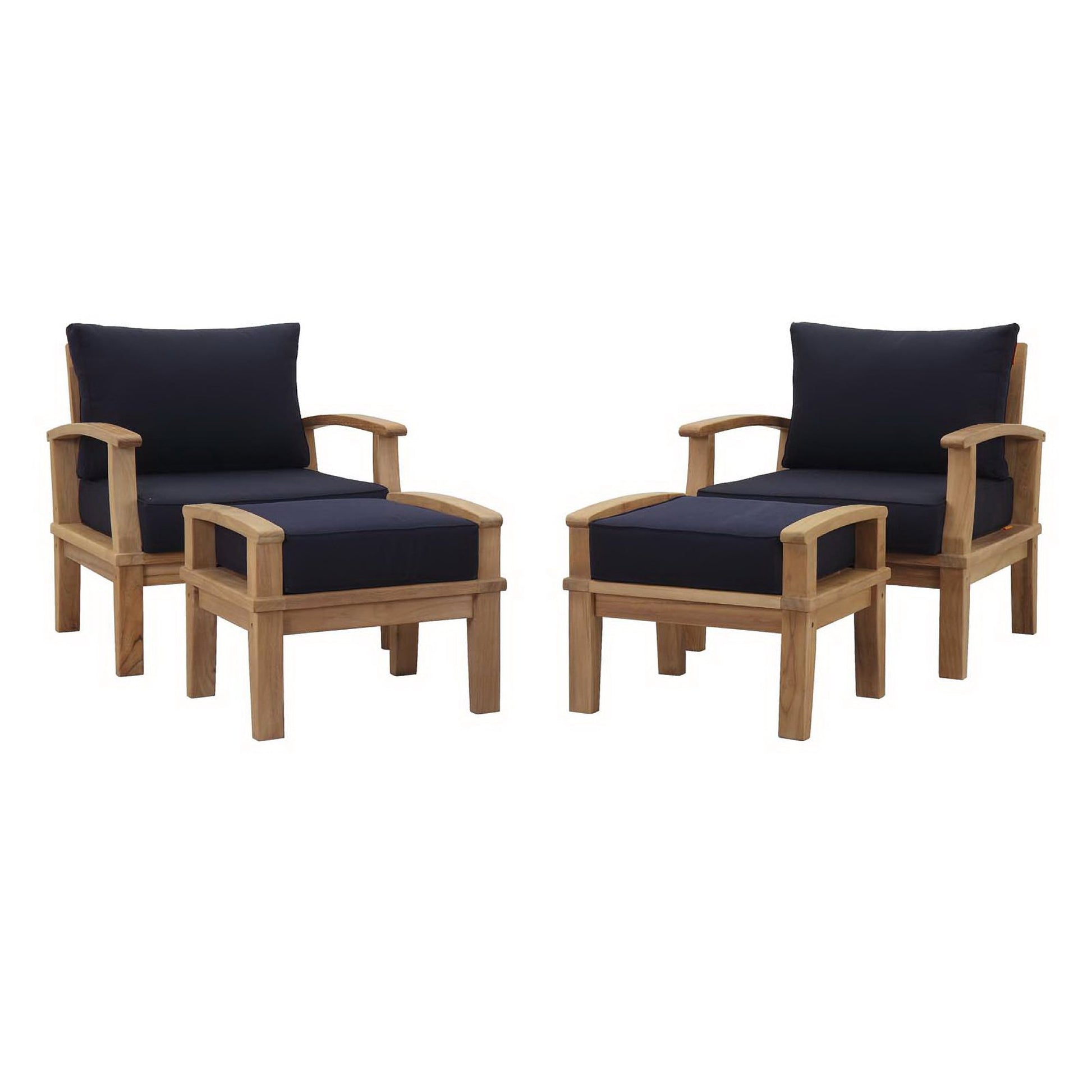 Marina 4 Piece Outdoor Patio Teak Set by Modway | Sofas | Modishstore - 7