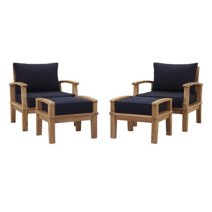 Marina 4 Piece Outdoor Patio Teak Set by Modway | Sofas | Modishstore - 7