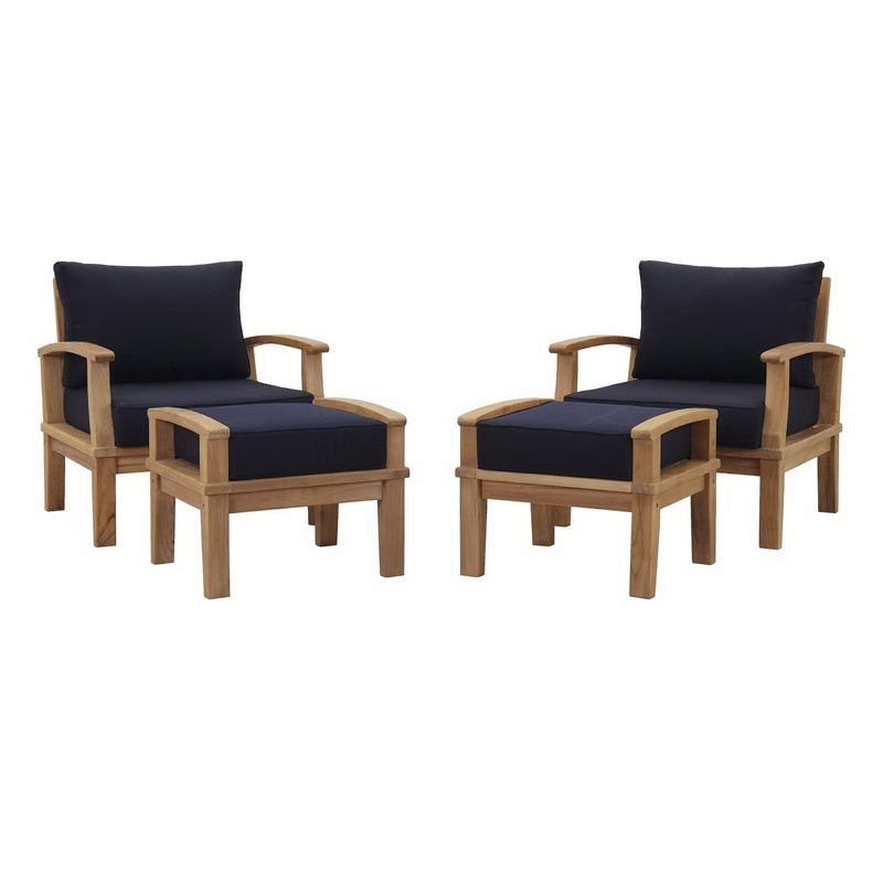 Marina 4 Piece Outdoor Patio Teak Set by Modway | Sofas | Modishstore - 7