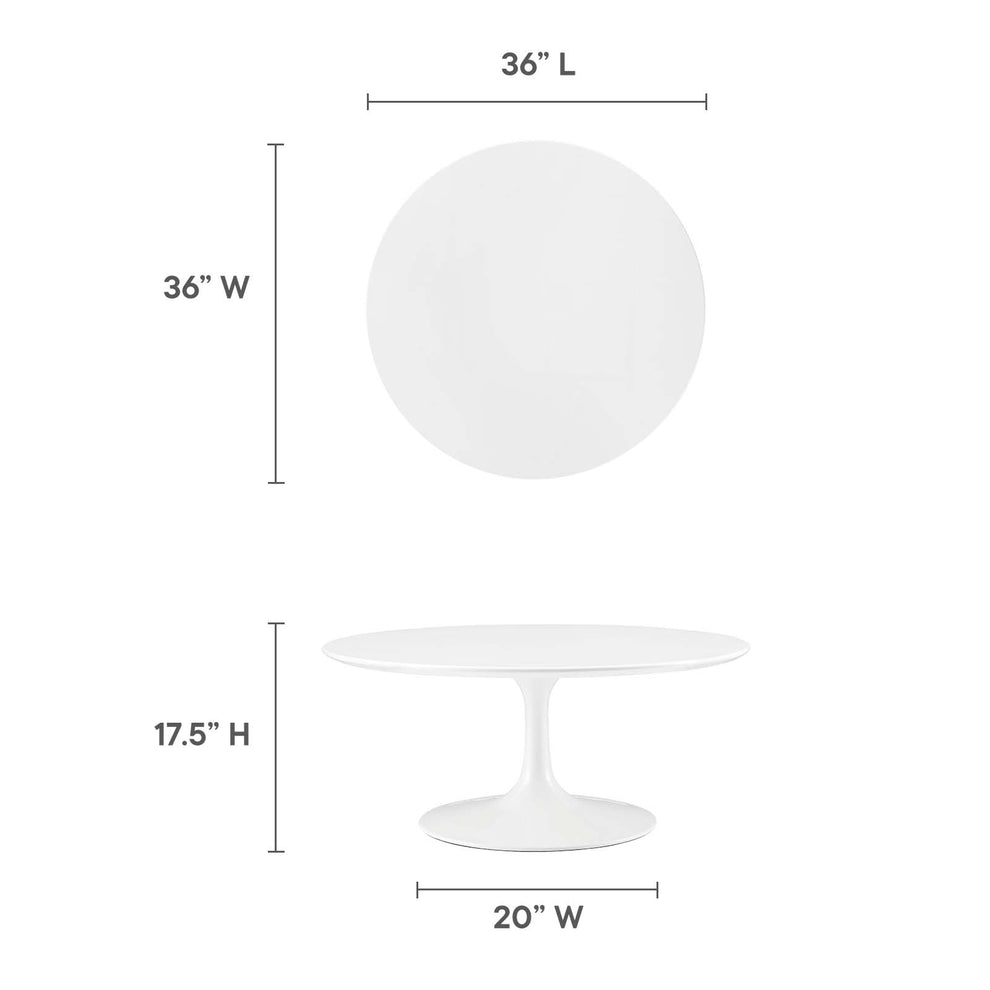 Modway Lippa 36" Coffee Table in White - EEI-1646 | Coffee Tables | Modishstore - 11