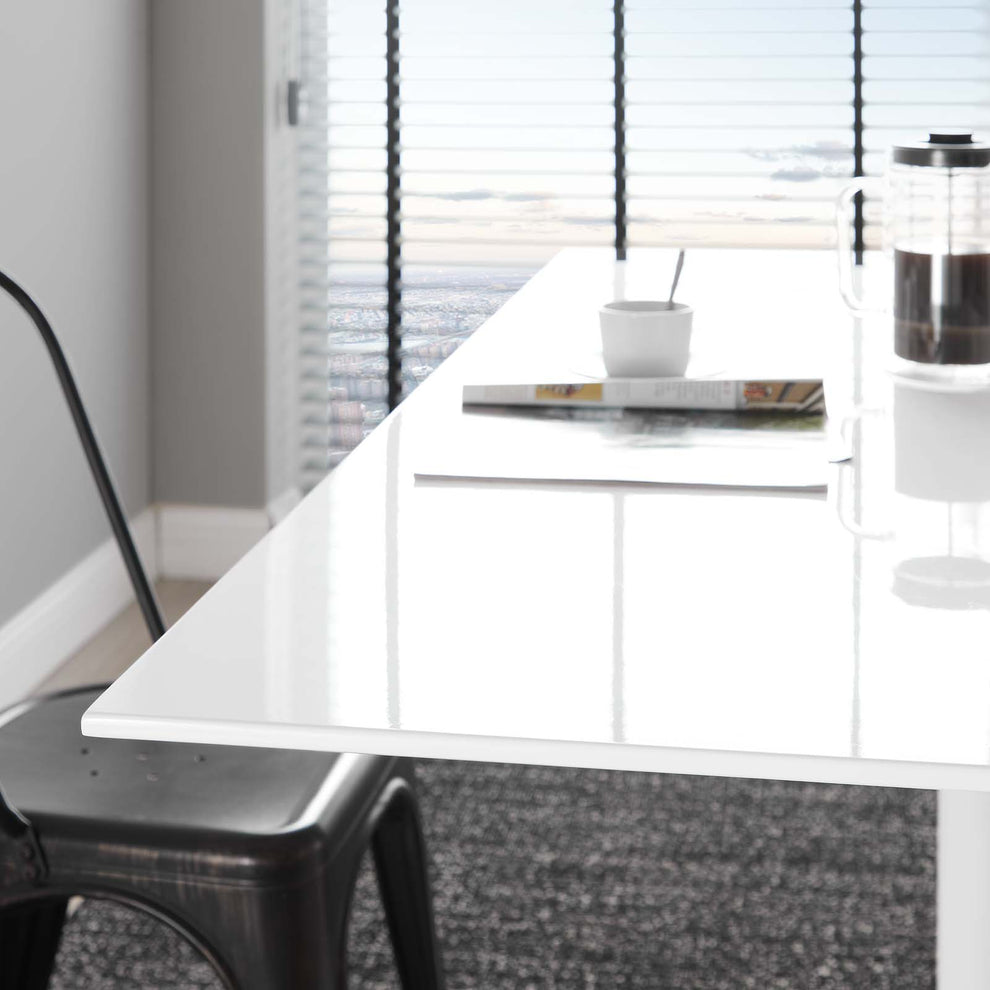 Modway Lippa 60" Rectangle Wood Top Dining Table in White - EEI-1656 | Dining Tables | Modishstore - 6