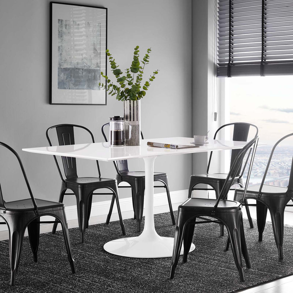 Modway Lippa 60" Rectangle Wood Top Dining Table in White - EEI-1656 | Dining Tables | Modishstore - 5