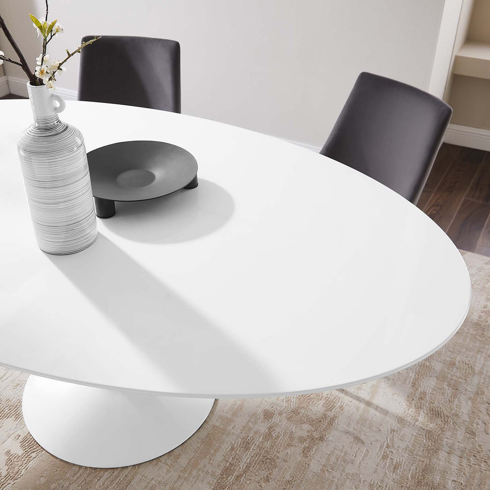 Modway Lippa 78" Oval Wood Top Dining Table in White - EEI-1657 | Dining Tables | Modishstore - 5