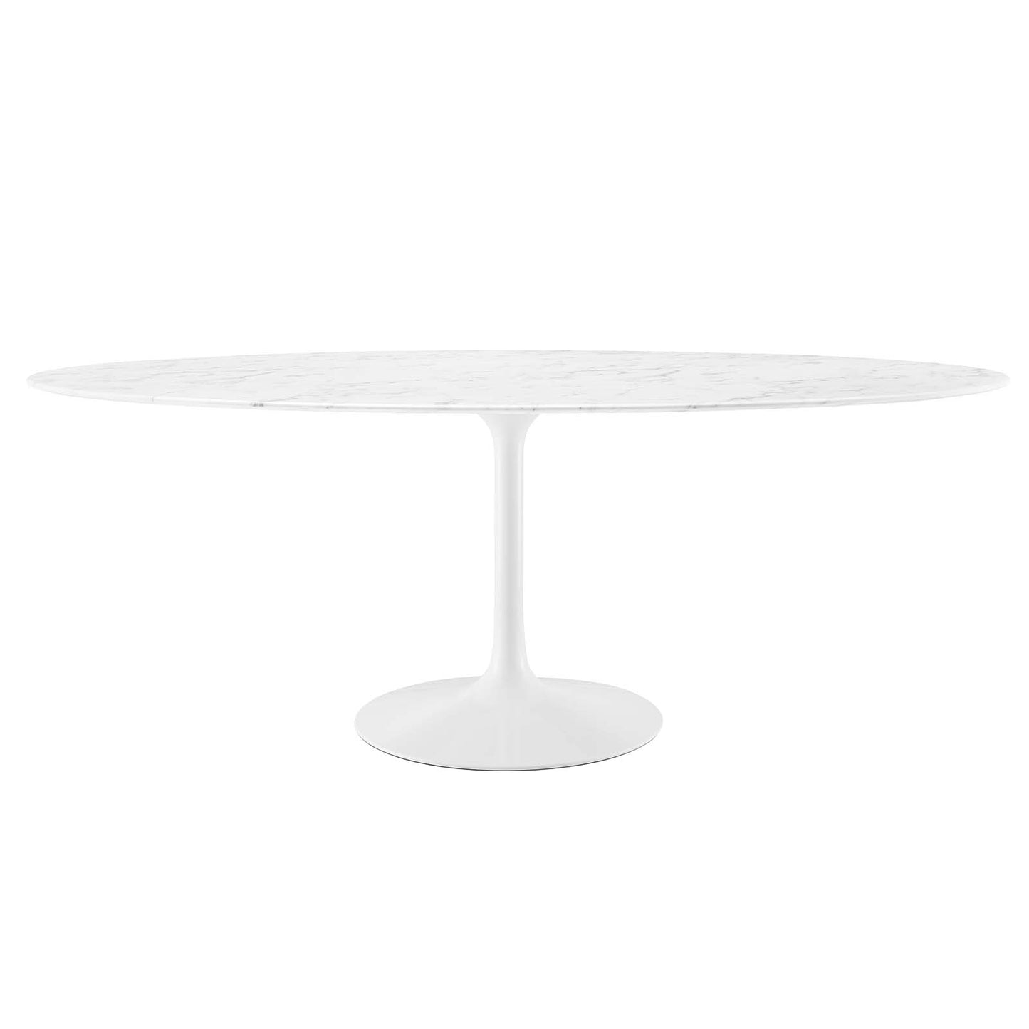Modway Lippa 78" Oval Artificial Marble Dining Table in White - EEI-1659 | Dining Tables | Modishstore - 6