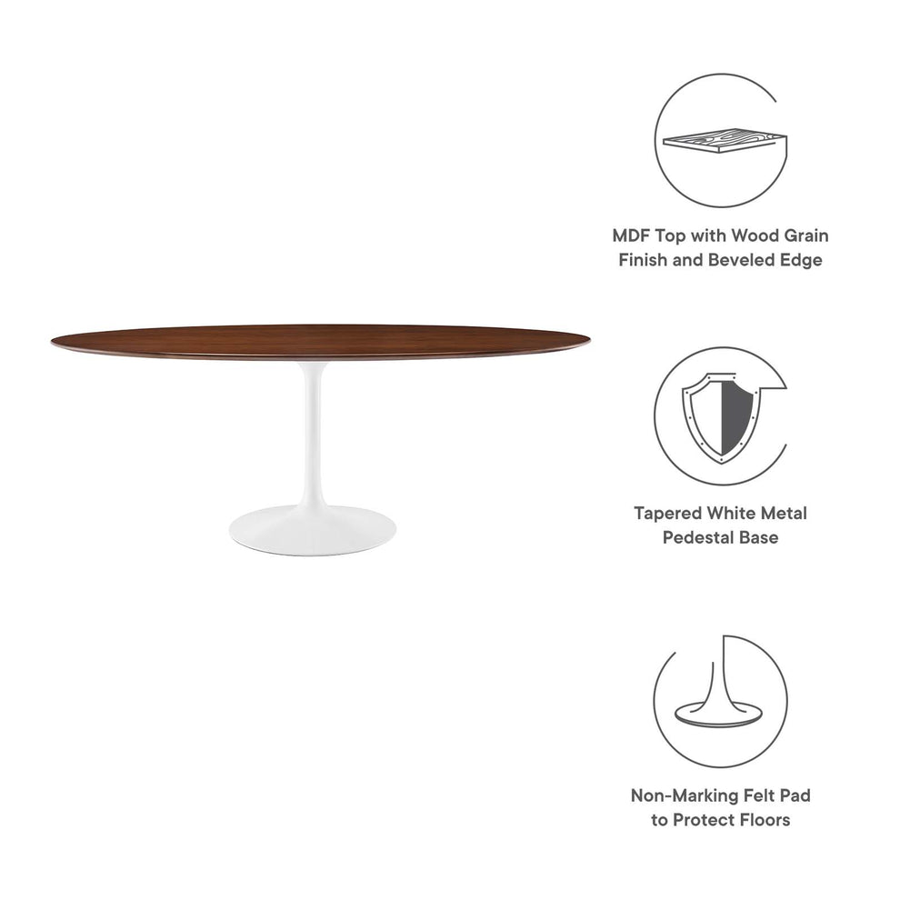 Modway Lippa 78" Oval Wood Dining Table in Walnut - EEI-1661 | Dining Tables | Modishstore - 9