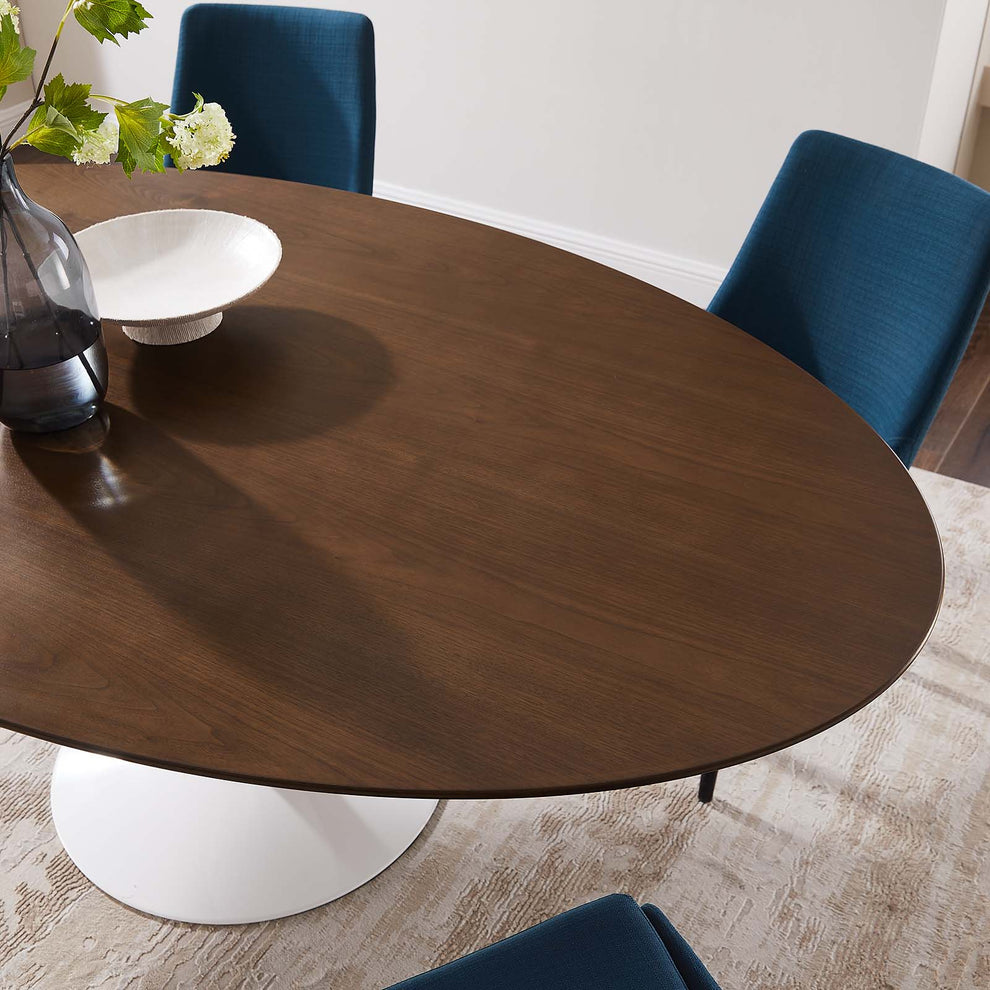 Modway Lippa 78" Oval Wood Dining Table in Walnut - EEI-1661 | Dining Tables | Modishstore - 5