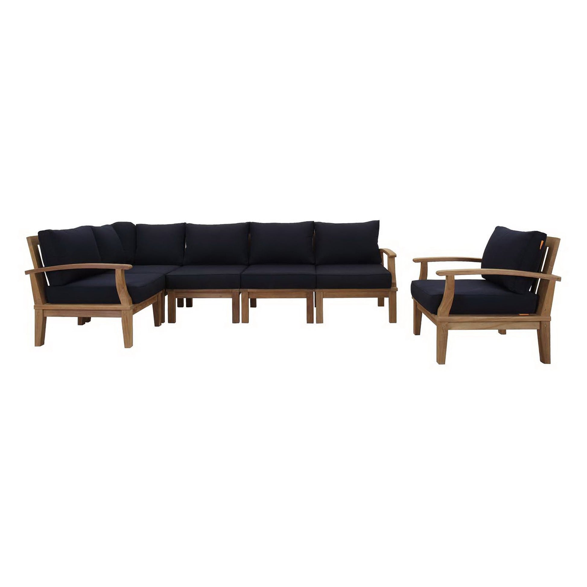 Marina 6 Piece Outdoor Patio Teak Set by Modway | Sofas | Modishstore - 2