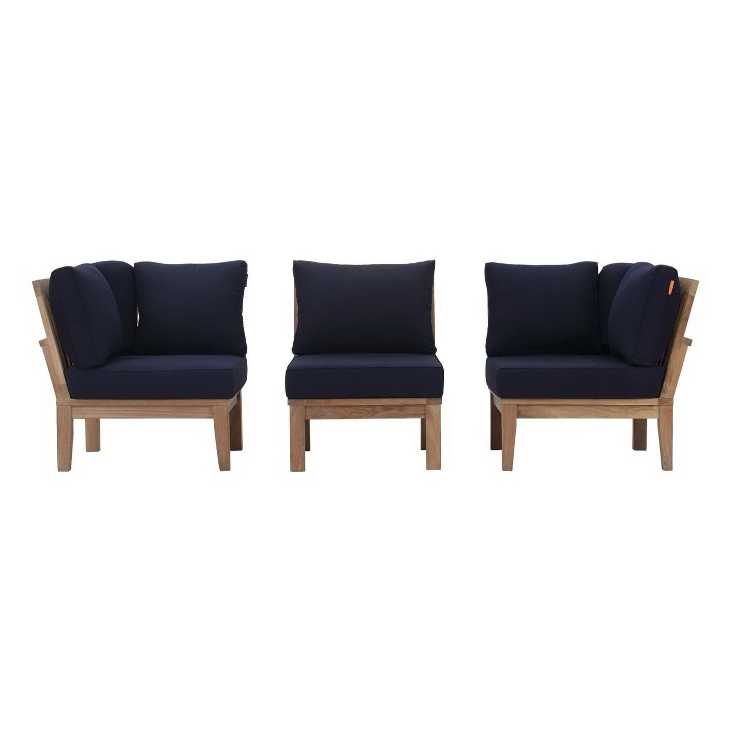 Marina 3 Piece Outdoor Patio Teak Set by Modway | Sofas | Modishstore - 2