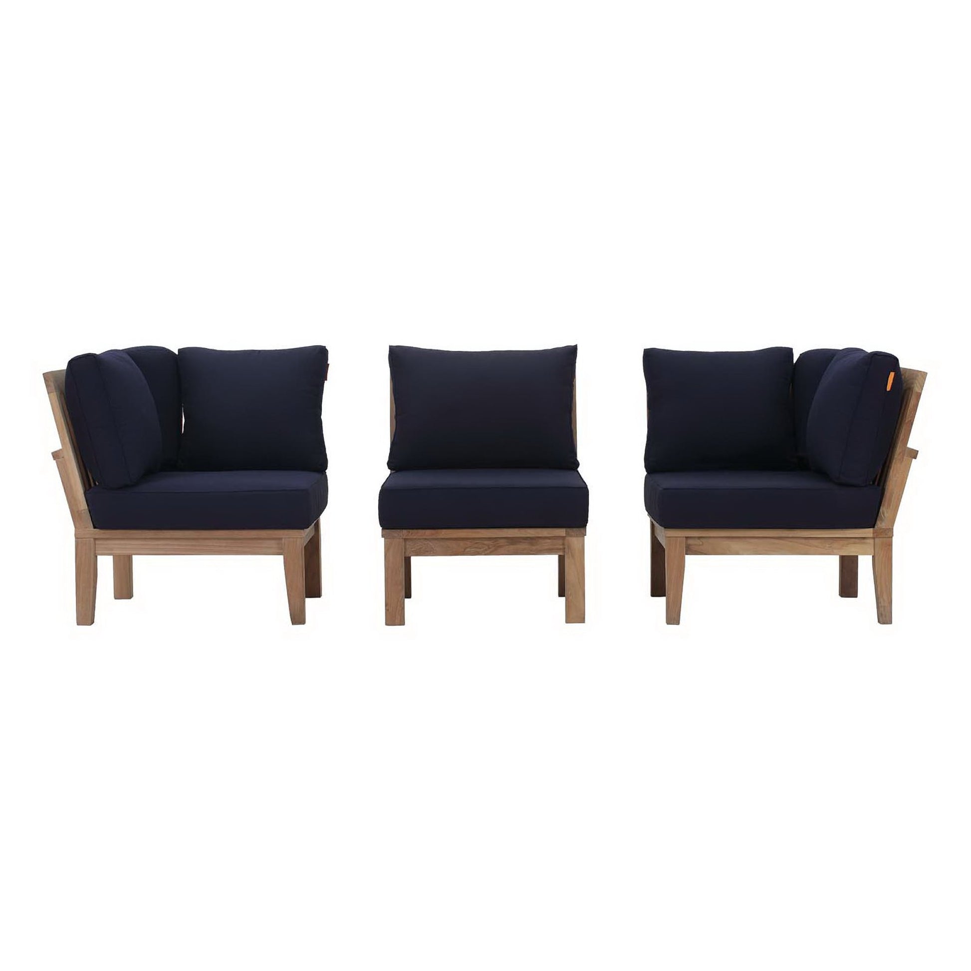 Marina 3 Piece Outdoor Patio Teak Set by Modway | Sofas | Modishstore - 2