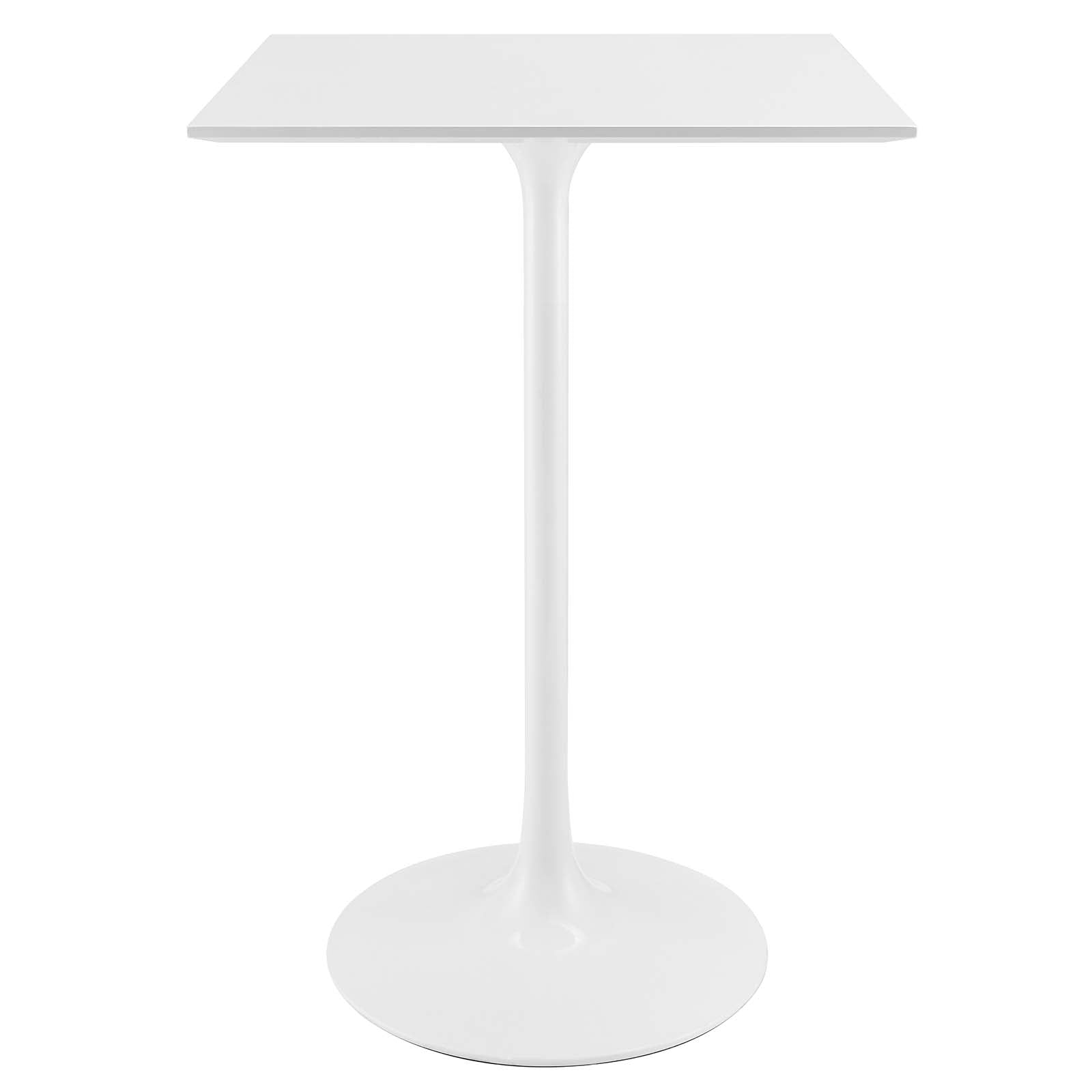 modway Lippa 28" Square Wood Top Bar Table White - EEI-1826 | Bar Tables | Modishstore - 7