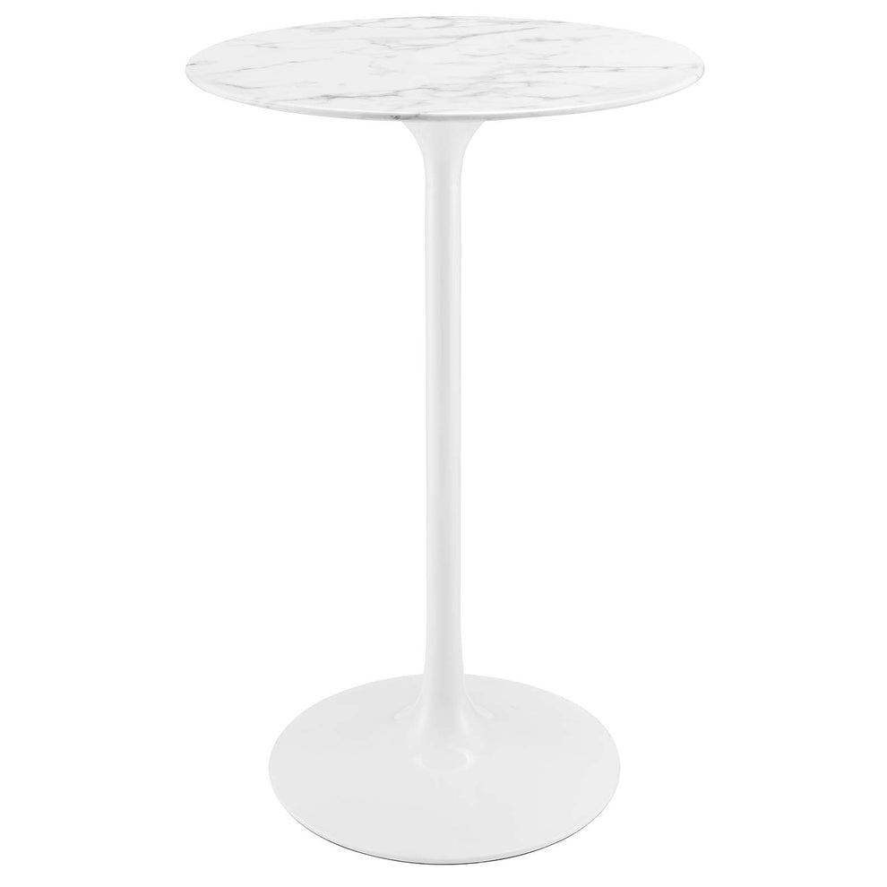 Modway Lippa 28" Artificial Marble Bar Table in White - EEI-1827 | Bar Tables | Modishstore - 6