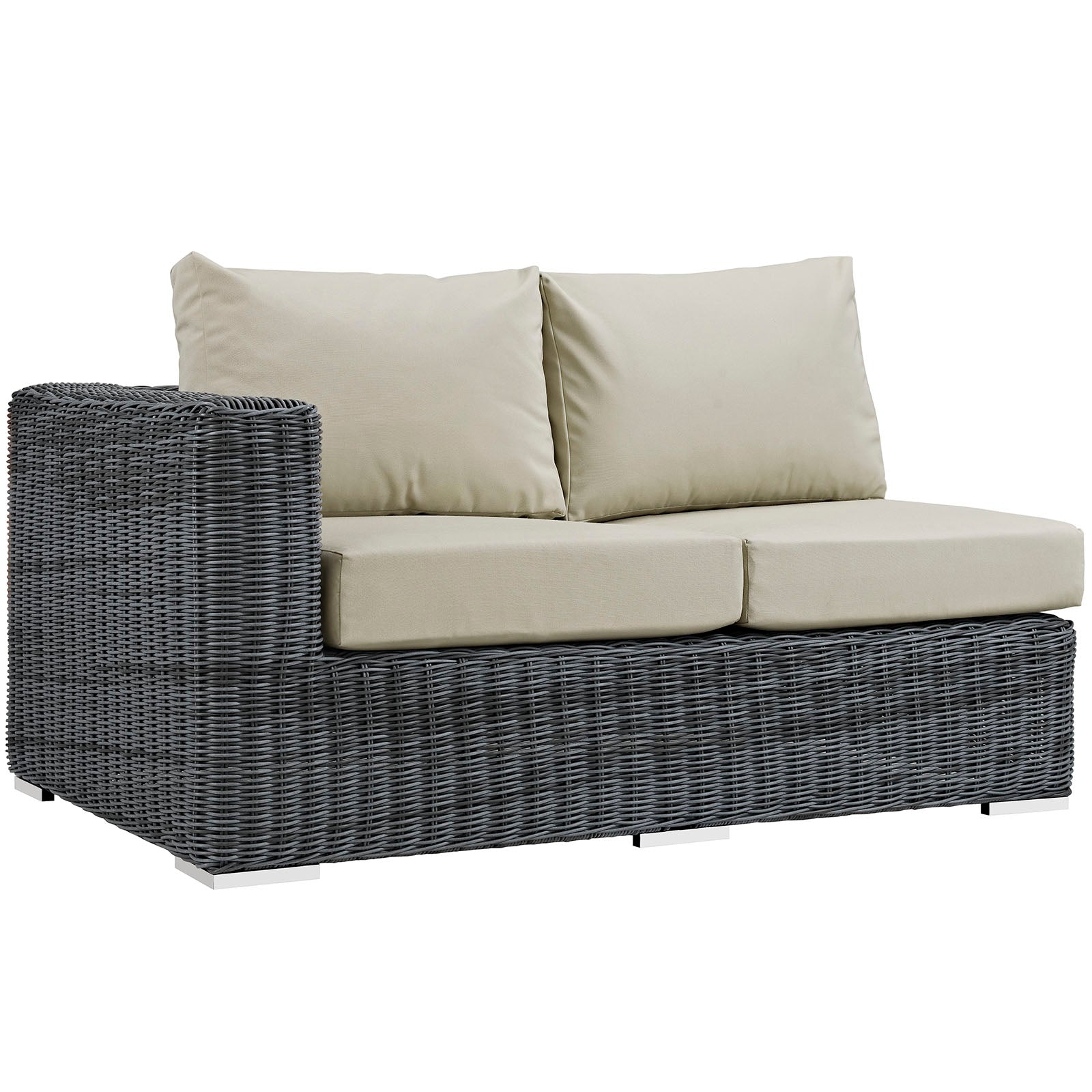 Summon Outdoor Patio Sunbrella Left Arm Loveseat - Thumbnail 3