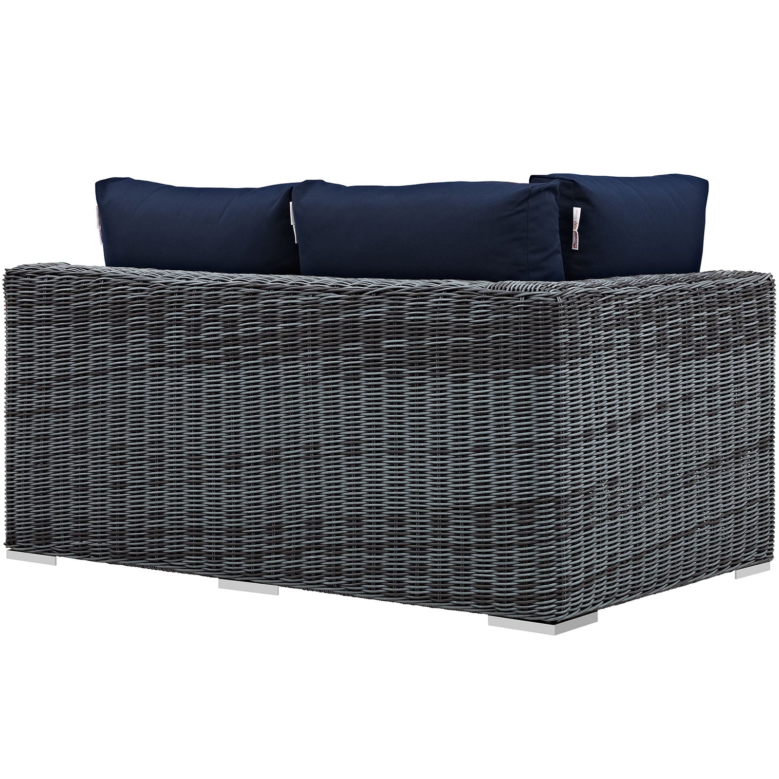 Summon Outdoor Patio Sunbrella Left Arm Loveseat - Thumbnail 4
