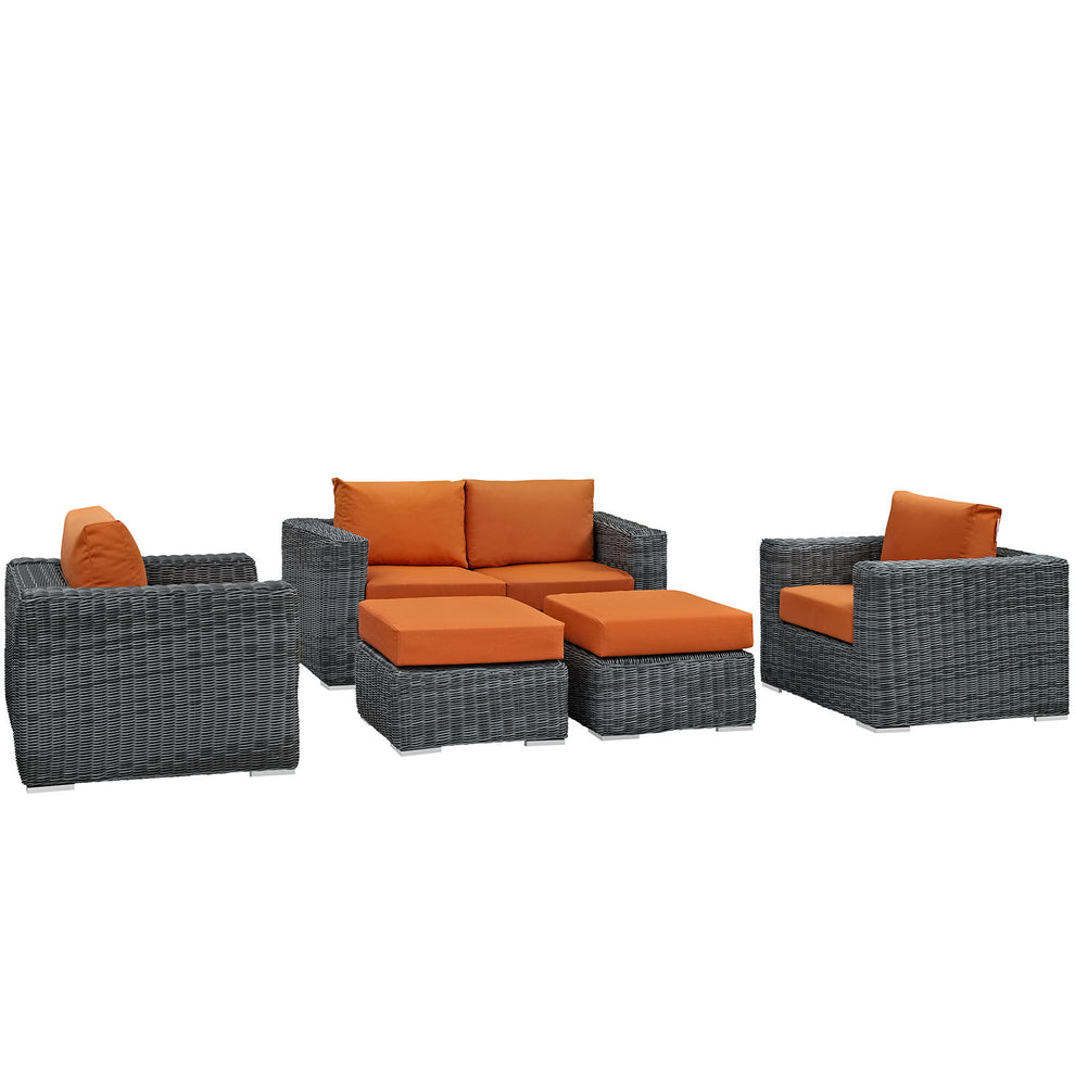 Modway Summon 5 Piece Outdoor Patio Sunbrella Sectional Set - EEI-1893 | Outdoor Sofas, Loveseats & Sectionals | Modishstore - 33