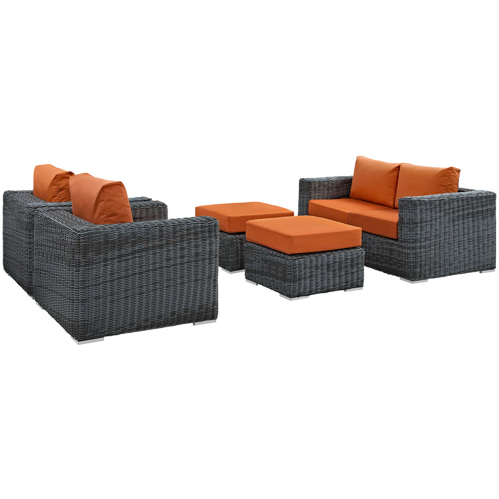 Modway Summon 5 Piece Outdoor Patio Sunbrella Sectional Set - EEI-1893 | Outdoor Sofas, Loveseats & Sectionals | Modishstore - 34