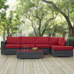 Summon 5 Piece Outdoor Patio Sunbrella® Sectional Set By Modway - EEI-1900 | Outdoor Sofas, Loveseats & Sectionals | Modishstore - 9