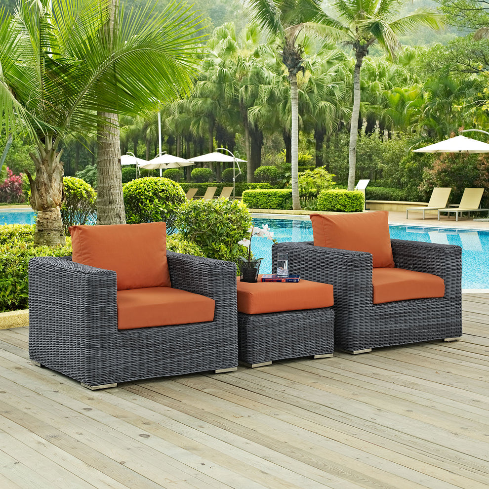 Modway Summon 3 Piece Outdoor Patio Sunbrella Sectional Set - EEI-1905 - EEI-1905 | Outdoor Sofas, Loveseats & Sectionals | Modishstore - 21