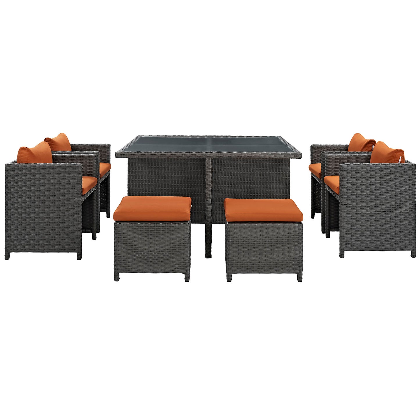 Modway Sojourn 9 Piece Outdoor Patio Glass Top Dining Set - EEI-1946