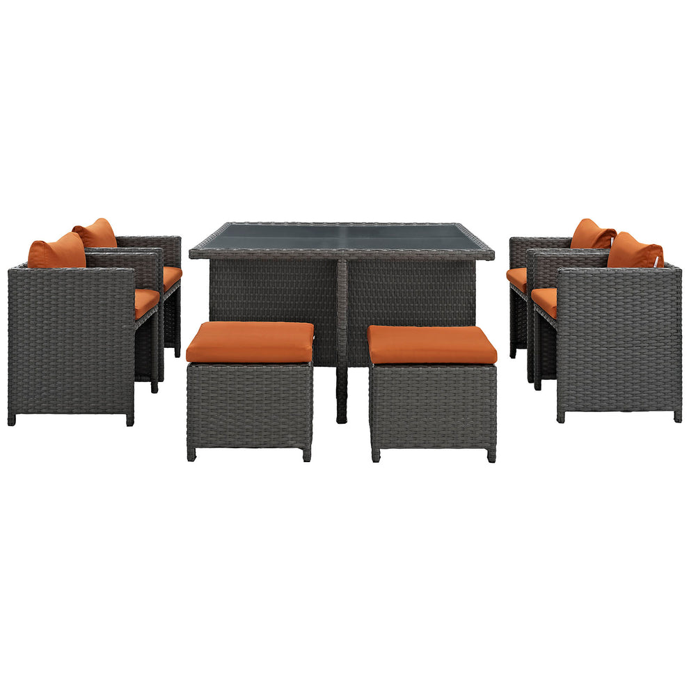 Modway Sojourn 9 Piece Outdoor Patio Glass Top Dining Set - EEI-1946 | Outdoor Dining Sets | Modishstore - 18