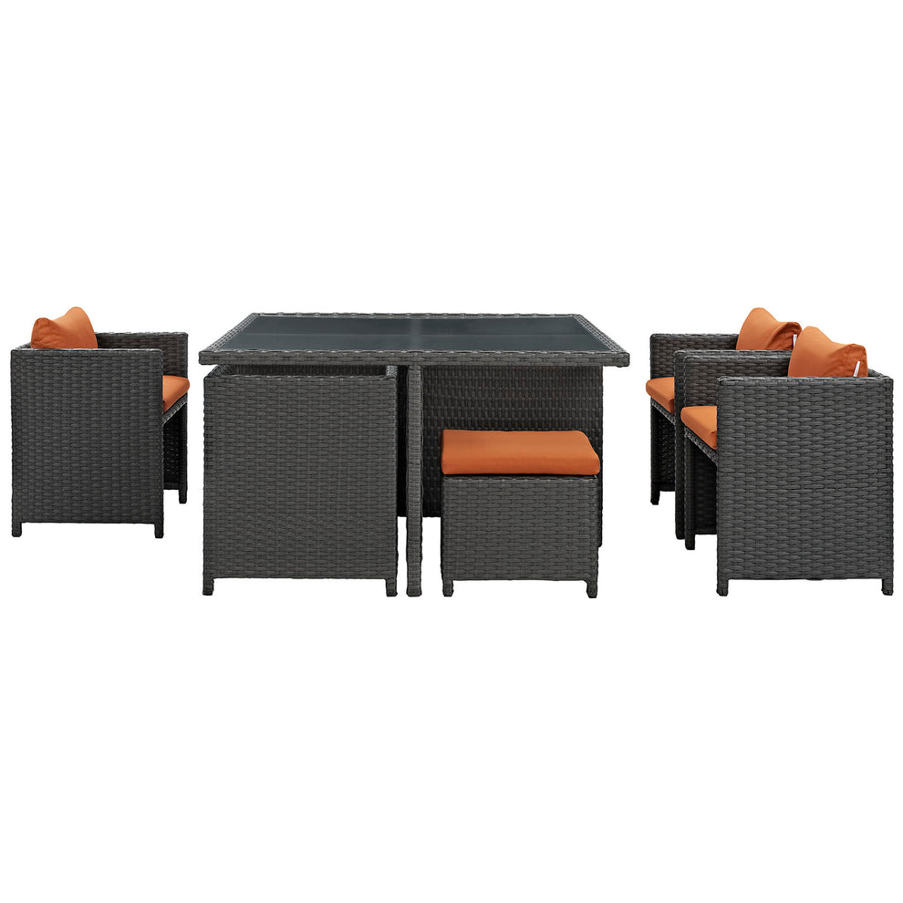Modway Sojourn 9 Piece Outdoor Patio Glass Top Dining Set - EEI-1946 | Outdoor Dining Sets | Modishstore - 19