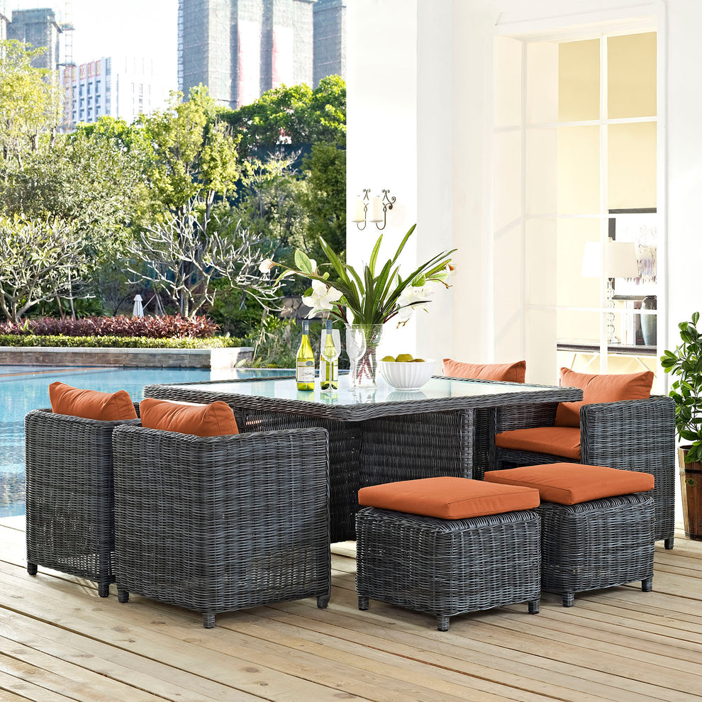 Modway Summon 9 Piece Outdoor Patio Dining Set - EEI-1947 | Outdoor Dining Sets | Modishstore - 25