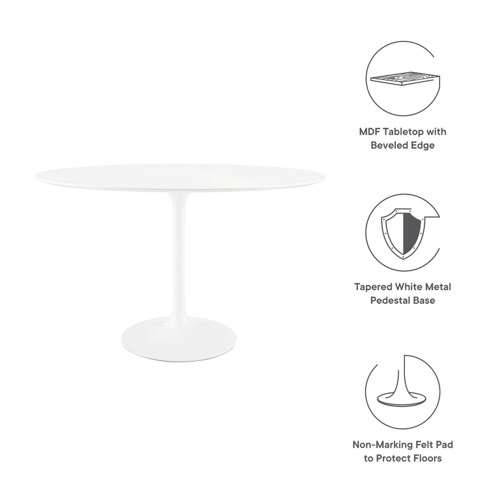 Modway Lippa 48" Oval Wood Top Dining Table in White - EEI-2017 | Dining Tables | Modishstore - 10