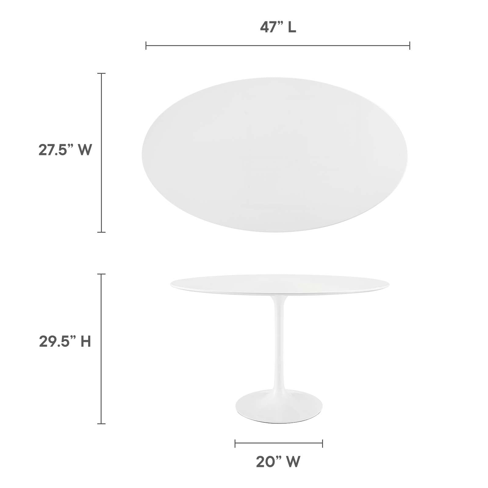 Modway Lippa 48" Oval Wood Top Dining Table in White - EEI-2017 | Dining Tables | Modishstore - 11