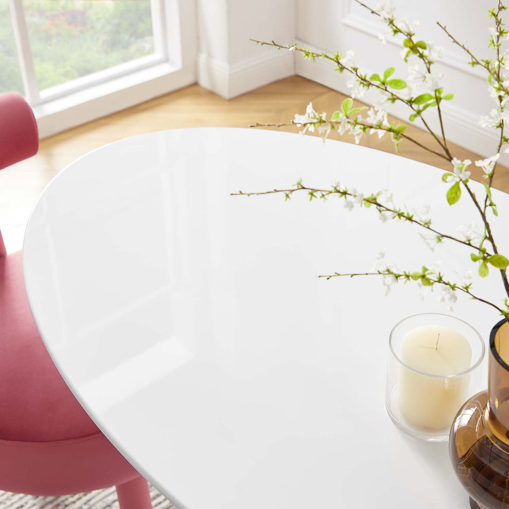 Modway Lippa 48" Oval Wood Top Dining Table in White - EEI-2017 | Dining Tables | Modishstore - 5