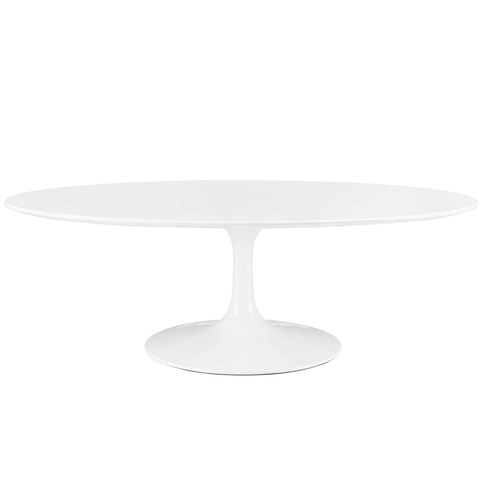 Modway Lippa 48" Oval-Shaped Wood Top Coffee Table in White - EEI-2018 | Coffee Tables | Modishstore - 6
